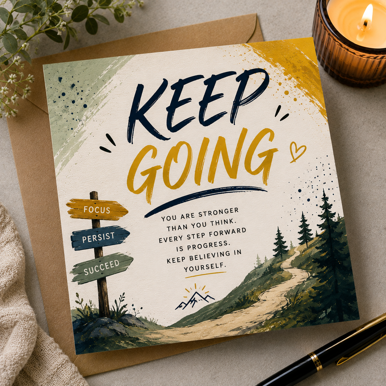 Keep going card